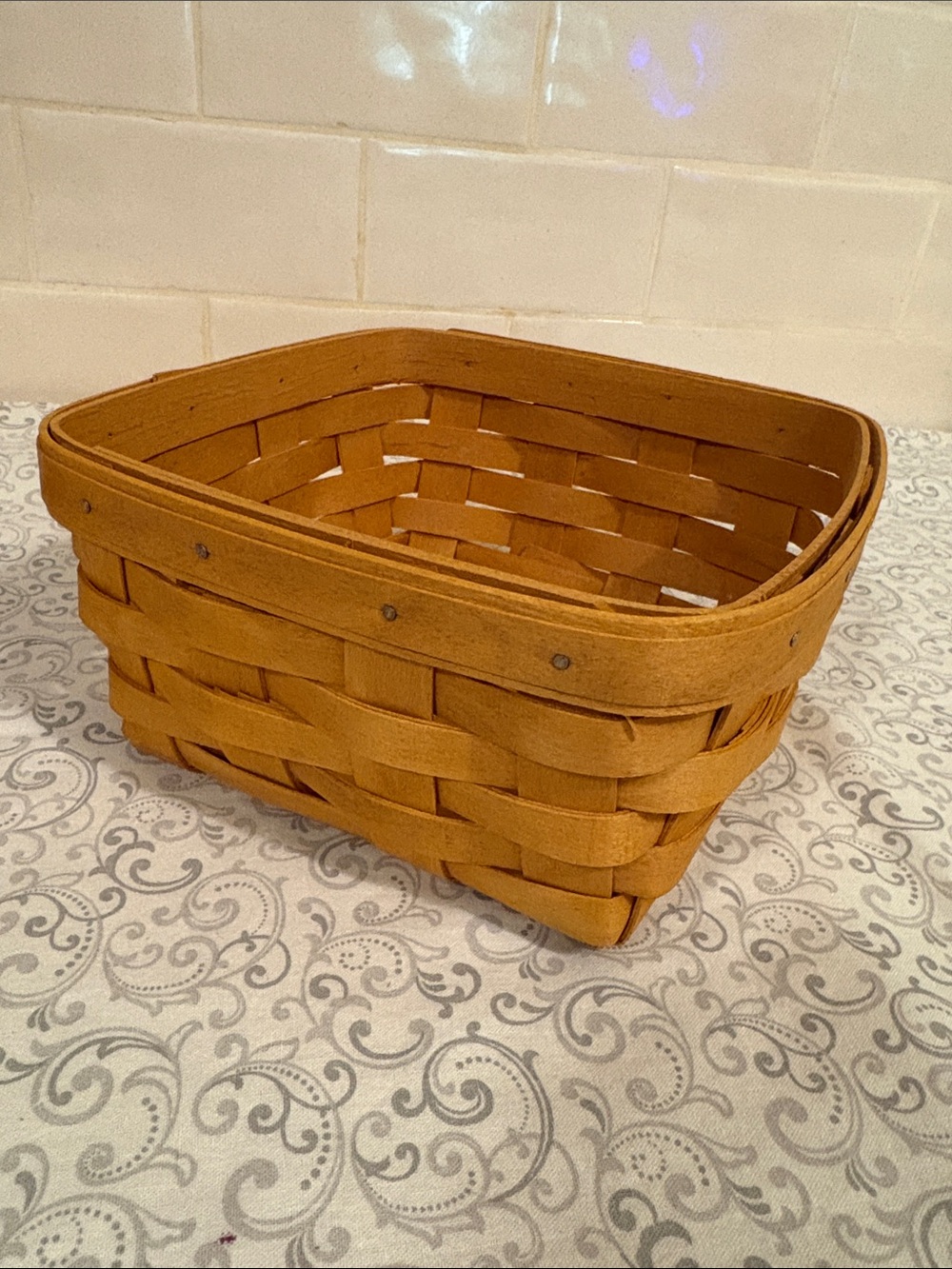 1998 Longaberger Hand Woven Square Basket